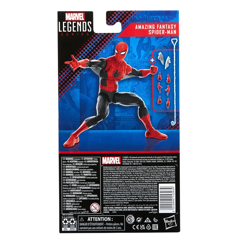 Spider-Man 60th Anniversary Marvel Legends Action Figure – Amazing Fantasy Edition (6-Inch)