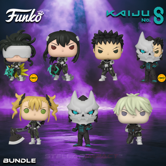 Kaiju No. 8 – Complete Funko Pop! Vinyl Bundle (7-Figure Set: Kafka, Reno, Mina [Common + Chase], Kaiju No. 8 [Common + Chase], Kikoru)