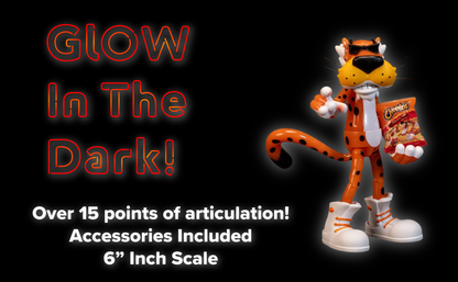 Jada Toys Cheetos Chester Cheetah Flamin' Hot Glow-in-The-Dark 6-Inch Action Figure